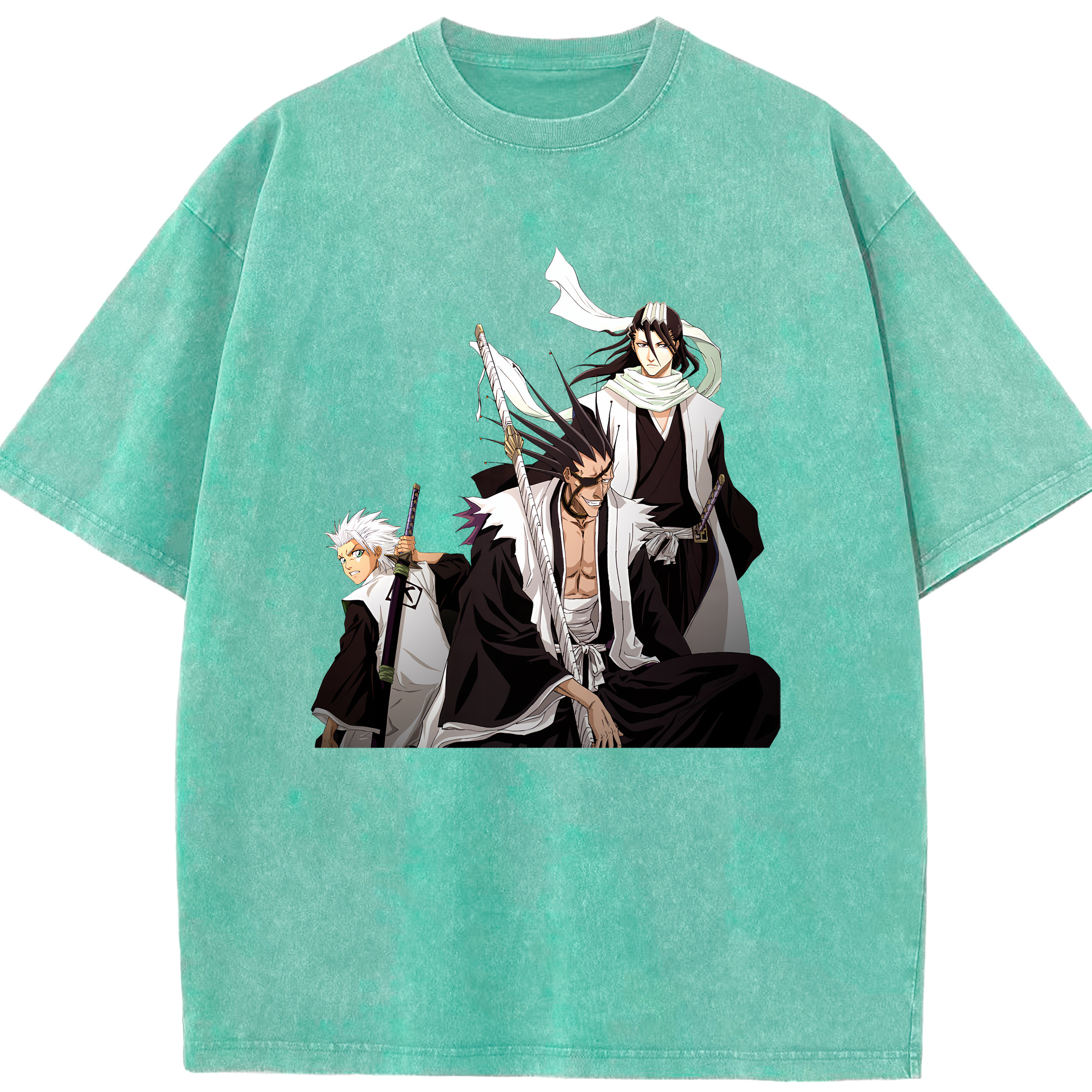 （画像用） ブリーチ ざらき けんぱち BLEACH Zaraki Kenpachi 綿100% ヴィンテージ風 半袖Tシャツ（フロントプリント）